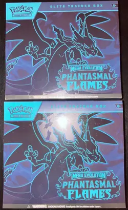 Lot of 2X Pokemon TCG Phantasmal Flames Elite Trainer Box ETB NEW SEALED IN HAND - Image 1