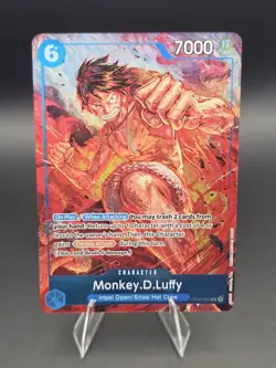 Namco Monkey.D.Luffy OP02-062 Super Rare Foil 7000 Paramount War Alternate Art - Image 1