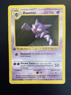 Pokemon TCG Haunter Base Set, 1st Edition Shadowless Card 29/102 - Image 1
