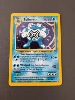 Pokemon Cards: Base Set Rare Holo: Poliwrath 13/102 TCG 1999 WOTC Vintage - Image 1