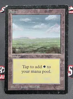 MTG Plains (C)- DAMAGED -Beta Magic the Gathering Card # 290 - Image 1