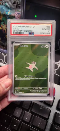 Slakoth 212/191 Pokemon Sv08: Surging Sparks Holo Gem Mint PSA 10 - Image 1
