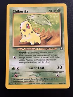 Pokemon TCG Neo Genesis Chikorita Card 54/111 Unlimited Regular Common - Image 1