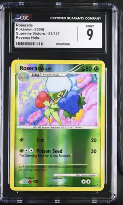 CGC 9 MINT Roserade 2009 Supreme Victors 81/147 Reverse Holo Pokemon Card - Image 1