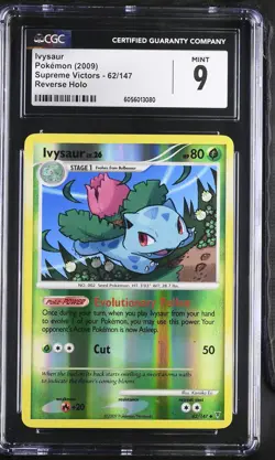 CGC 9 MINT Ivysaur 2009 Supreme Victors 62/147 Reverse Holo Pokemon Card - Image 1