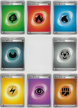 POKEMON Paldean Fates NM COMPLETE SET Com NON-holo Basic ENERGY CARDS - Lot of 8 - Image 1