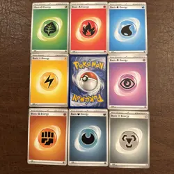 POKEMON - 2023 - 151 Basic Energy COMPLETE SET Com NON-holo NM/M CARDS -Lot of 8 - Image 1