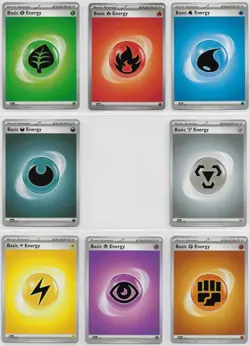 POKEMON Obsidian Flames NM COMPLETE SET Com NON-holo Basic ENERGY CARDS Lot of 8 - Image 1