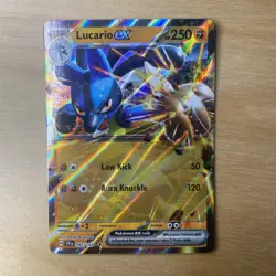 Pokemon TCG Stellar Crown Lucario EX Holo Rare Card 82/142 - Image 1