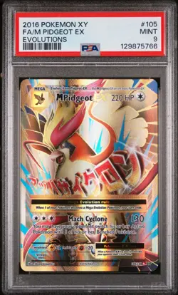 M Pidgeot EX 105/108 Full Art Mega XY Evolutions PSA 9 Pokemon TCG - Image 1
