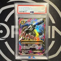 Pokemon M Blastoise EX Full Art 102/108 XY Evolutions #102 Mega MINT PSA 9 - Image 1