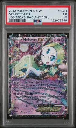 2013 POKEMON B&W LEGEND TREASURES RADIANT COLL #RC11 MELOETTA EX PSA 5 - Image 1