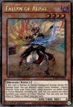Fallen of Albaz New Art Quarter Century Secret Rare 1st Ed RA04 Stampede Yugioh - Image 1