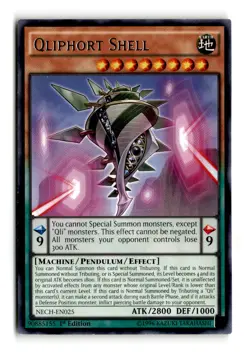 Qliphort Shell - NECH-EN025 1st Edition Rare - YuGiOh-LP - Image 1