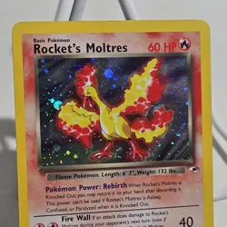 Rocket's Moltres - 12/132 Gym Heroes Unlimited Holo Rare Pokemon Card - Image 3