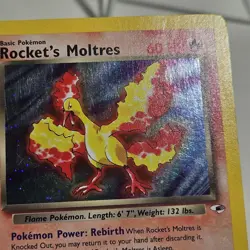 Rocket's Moltres - 12/132 Gym Heroes Unlimited Holo Rare Pokemon Card - Image 4