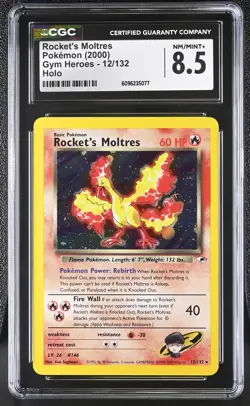 CGC 8.5 Rocket's Moltres 2000 Gym Heroes 12/132 Holo Pokemon Card - Image 1