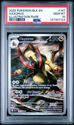 2025 Pokemon TCG Haxorus Illustration Rare Black Bolt 147/086 PSA 10 - Image 1