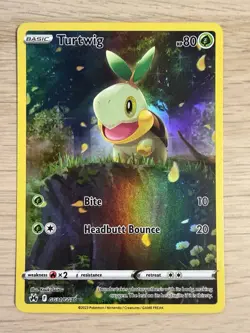 Pokemon TCG Turtwig Full Art Holo Card GG31/GG70 Crown Zenith Galarian Gallery - Image 1