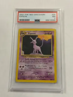 2001 POKEMON NEO DISCOVERY 20 ESPEON PSA 7 Unlimited Non Holo Vtg Graded Card - Image 1