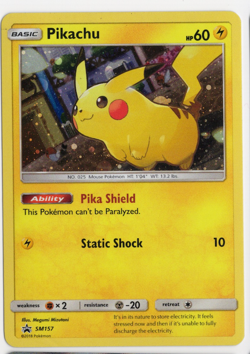 Pikachu SM157 Promo Holo Pokemon Card - Image 1