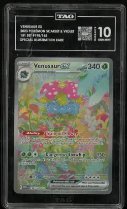2023 Pokemon SV Mew EN 151 Venusaur ex Special Illustration Rare 198/165 TAG 10 - Image 1