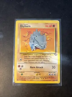 1999 Pokemon TCG Jungle Set Rhyhorn 61/64 Common - HP - Image 1