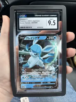 Pokemon 2021 Glaceon V Japanese Eevee Heroes 024/069 Holo CGC Mint+ 9.5 - Image 1