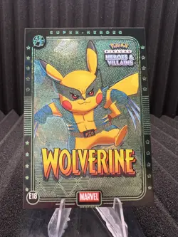 Wolverine (Pikachu) #E18 - Green Holo - Heros & Villains Flash Edition Pokemon - Image 1