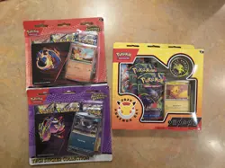 (2)Pokemon Ascended Heroes 3 Pack Sticker Collection Bundles + 2026 Pokemon Day - Image 1