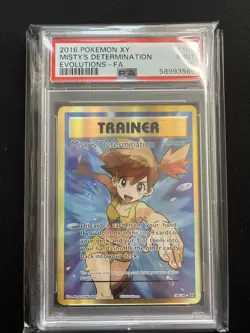 PSA 9 MINT Misty's Determination XY Evolutions Full Art Holo Pokemon 108/108 - Image 1