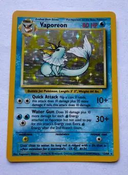 Vaporeon Holo Rare 12/64 -Jungle No Symbol Error - Vintage Pokemon TCG - NM - Image 1