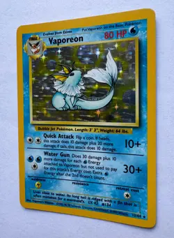 Vaporeon Holo Rare 12/64 -Jungle No Symbol Error - Vintage Pokemon TCG - NM - Image 2