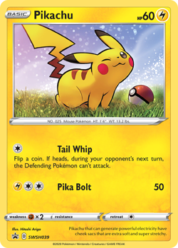 Pikachu SWSH039 General Mills Holo | Pokemon Black Star Promo | Near Mint - Image 1