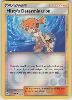 Pokemon TCG Misty's Determination Uncommon Reverse Holo Hidden Fates 62/68 - Image 1