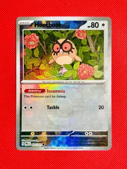 Hoothoot (Master Ball Pattern) Prismatic Evolutions 077/131 Pokemon TCG NM - Image 1