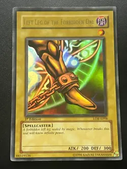 Left Leg of the Forbidden One LOB-E098 Ultra Rare 1st Edition Light Play+ Yugioh - Image 1