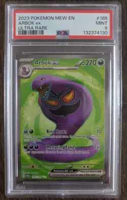 Arbok EX Full Art Pokemon Card TCG Scarlet Violet 185/165 Holo Ultra Rare PSA 9 - Image 1