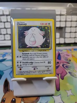 Chansey 3/102 Base Set Unlimited Holo Rare 1999 WotC Vintage Pokemon TCG Card - Image 1