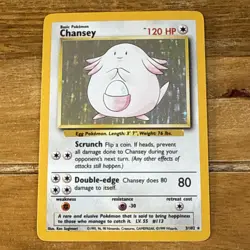 Pokemon Cards: Base Set Rare Holo: Chansey 3/102 TCG 1999 WOTC Vintage - Image 1