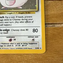 Pokemon Cards: Base Set Rare Holo: Chansey 3/102 TCG 1999 WOTC Vintage - Image 4