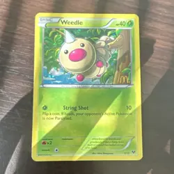 Pokemon Weedle 001/012 McDonald's 2014 Holo Promo Basic 40 HP String Shot Card - Image 1