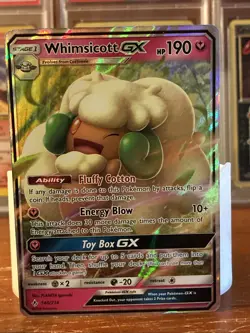 Whimsicott GX 140/214 Ultra Rare SM Unbroken Bonds Pokemon Card NM Condition - Image 1