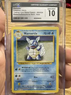 CGC Gem Mint 10 Pokemon TCG Wartortle Classic Collection 002/034 ENGLISH - Image 1