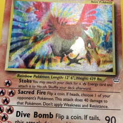 Pokemon Ho-Oh Double Holo Neo Revelation 7/64 - Image 5