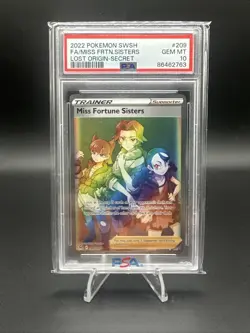 2022 PSA 10 2022 Pokemon SWSH FA/Miss Fortune Sisters #209 Lost Origin-Secret - Image 1