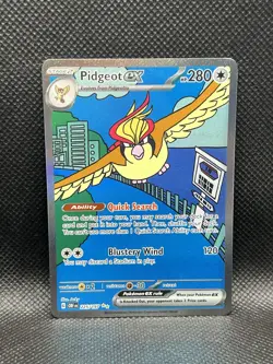 Pidgeot ex 225/197 SIR Obsidian Flames Sv03 SPECIAL ILLUSTRATION RARE Pokemon - Image 3