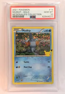 2021 POKEMON MCDONALD'S COLLECTION #19 MUDKIP-HOLO PSA 10 - Image 1