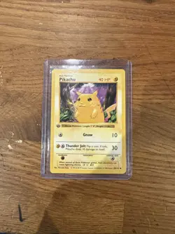 Pikachu 1st Edition Shadowless Base Set Pokemon Card (58/102) WOTC 1999 - Image 1