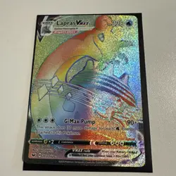 Pokemon TCG Lapras VMAX Sword & Shield Base Set 203/202 - Image 1